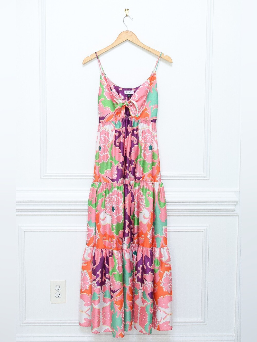 Delfi Collective Sebastienne Floral Maxi Dress Size S Boho Tropical - Picture 3 of 13